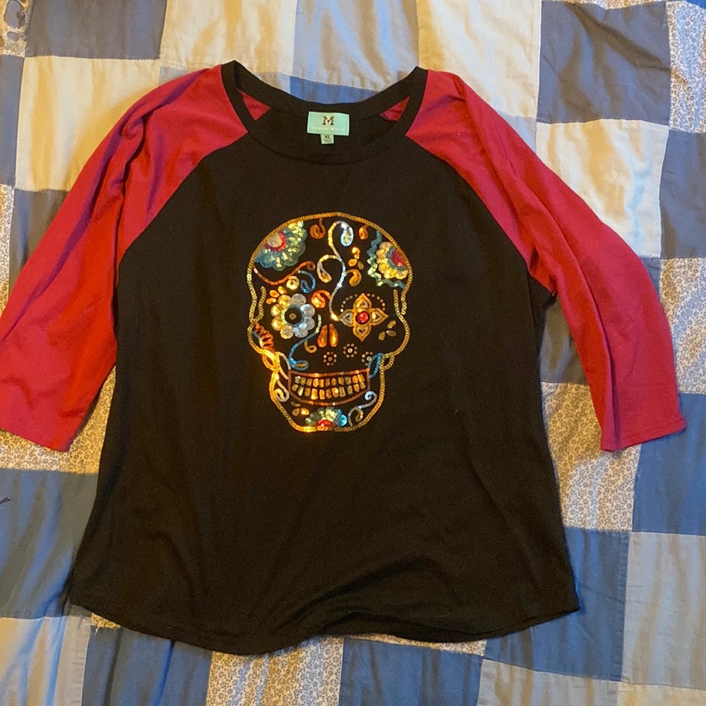 Sugar skull long sleeve shirt - Picture 2 of 3